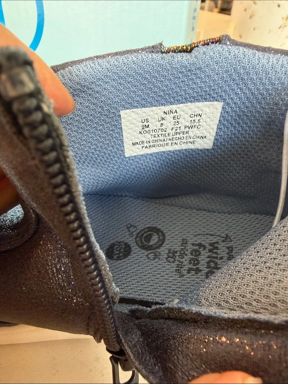Stride Rite Toddler Shimmery Navy Side-Zip Boots